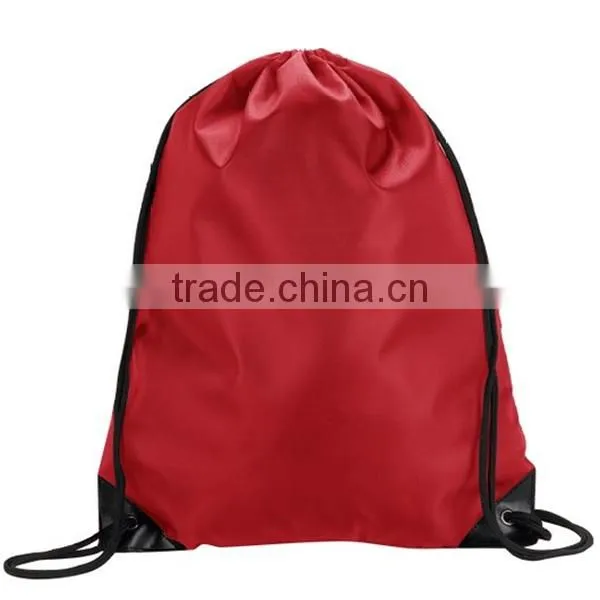 Black Nylon Drawstring Bag, Knapsack, Backpack.