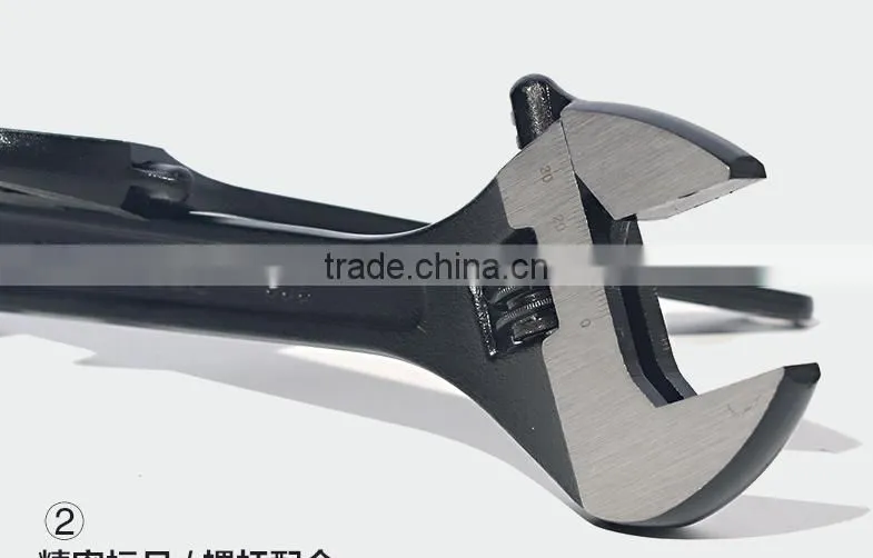 Berrylion 15"/375mm Adjustable Wrench Black Polished Adjustable Wrench
