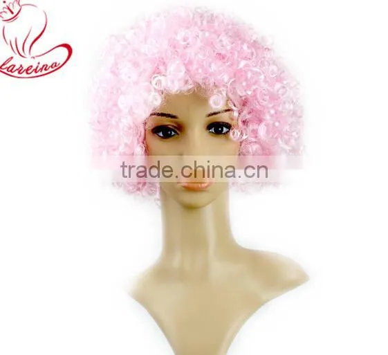 Adult Kids Style Colors Costume Party Clown Disco Football Fans Afro Curly Wigs