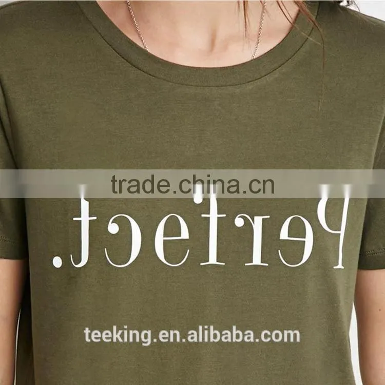 OEM factory cotton printing custom women t shirt design
