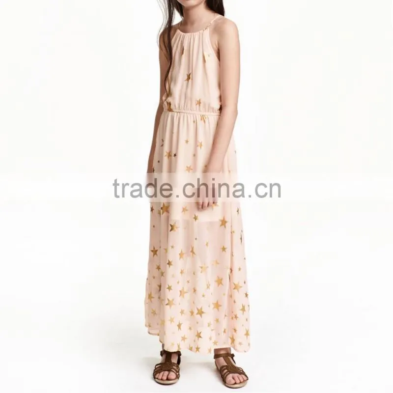 2016 Children Little Girls Chiffon Star Maxi Dress HSD8072