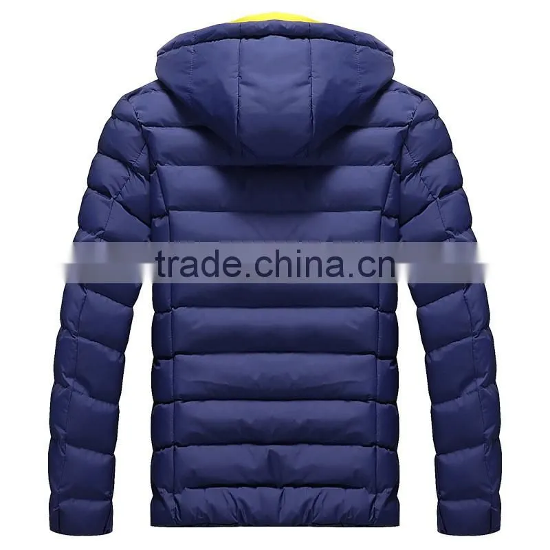 Wholesale 2016 Winter Cotton-padded Black Yellow Sports Down Jackets For Winters Men