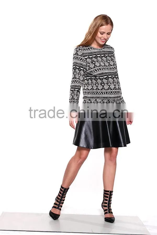 original design sexy black fancy leather skirt