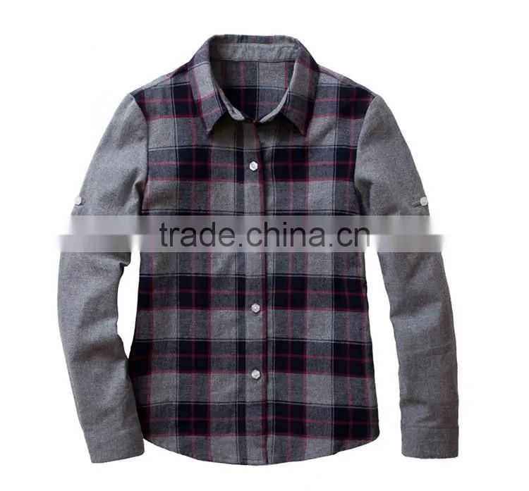 Bospoke Autumn Middle School Uniform Plaid Flannel Shirt
