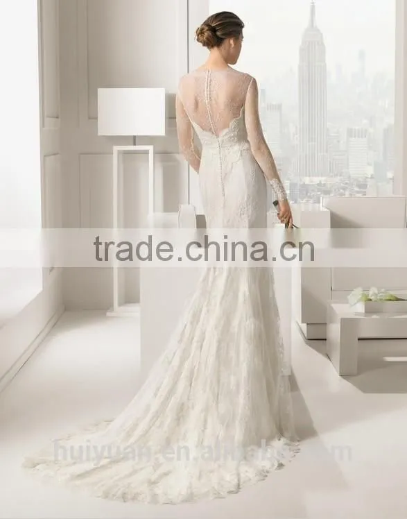 modest long sleeves bridal lace bateau neck muslim wedding dress