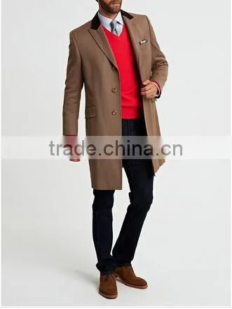 2014 Men Coat Brown color slim fit