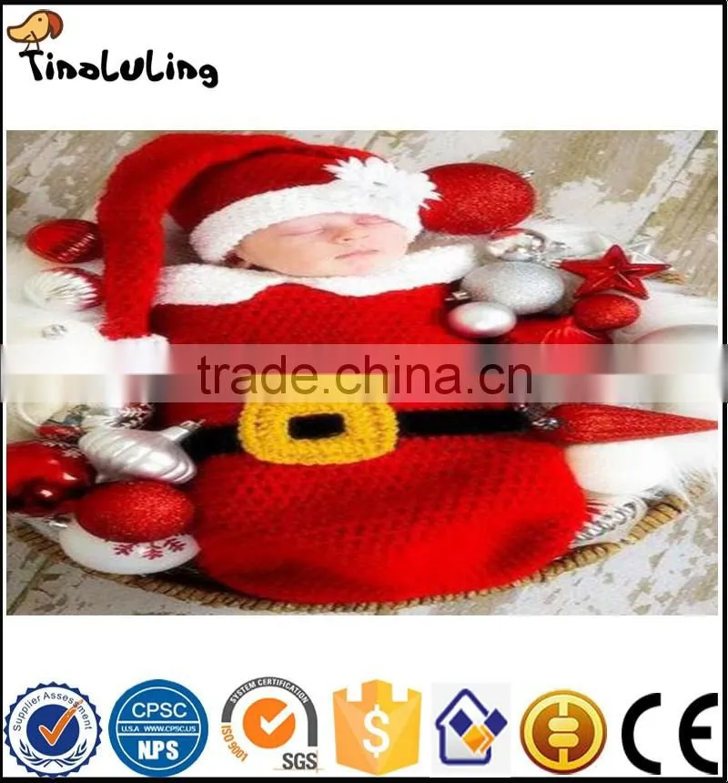 NPT85 Tinaluling 100% Hand Made Baby Santa Elf Hat Photo Prop For Christmas