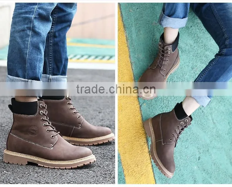 Winter Casual Bootsace Up Walking Flat Men Boots