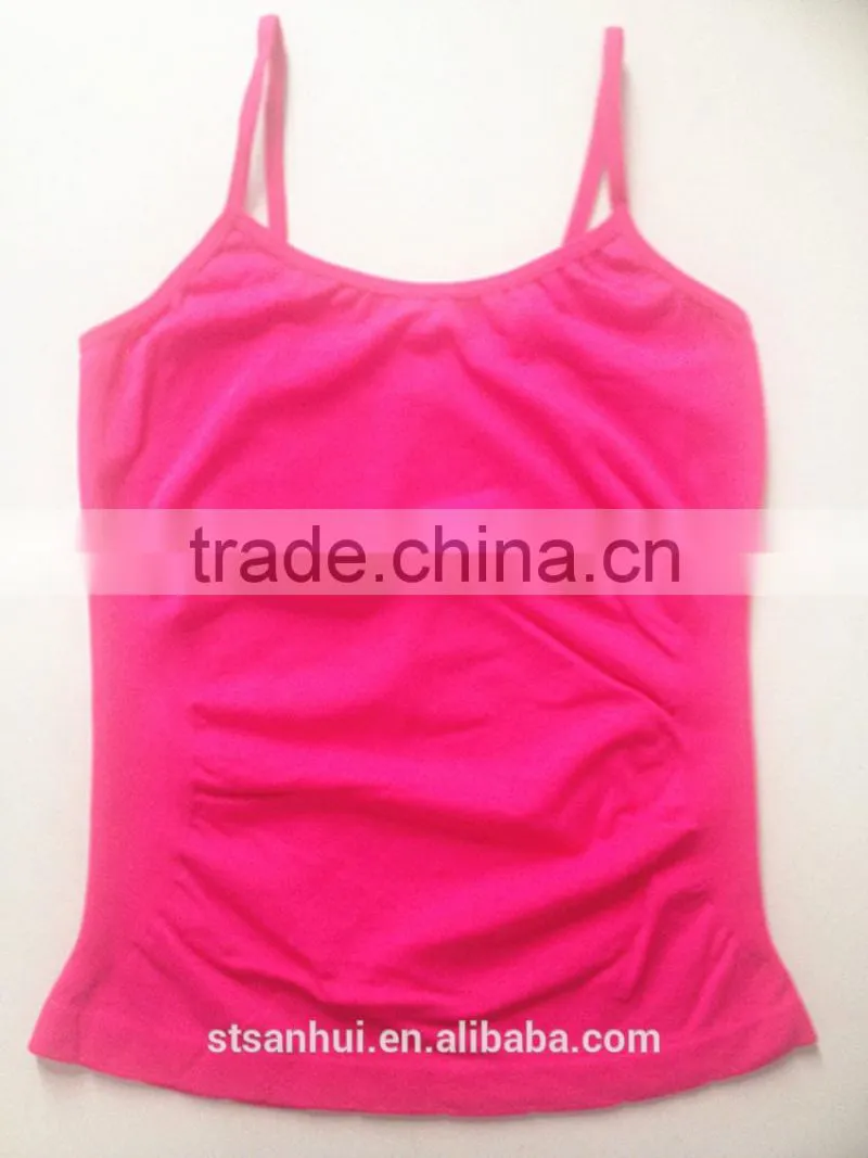 fashionable solid color women seamless camisole tank top
