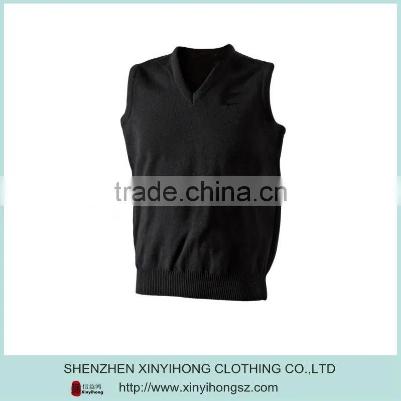 100% Cotton V-Neck Durable High Quality Men's Sleeveless Italian Knitwear