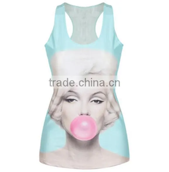 Top quality gym tank top fashion printing women tank top wholesale