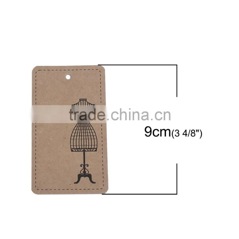 Custom Rectangle Brown Mannequin Paper Label Tags