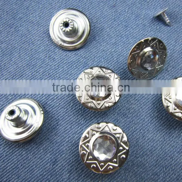 Custom shank button metal jeans button for clothing