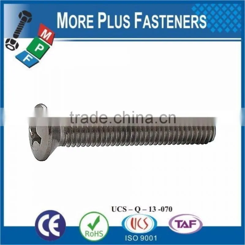 Made in Taiwan Machine Screw Metric ISO 7047 Philips Oval Head Countersunk Machine Screw