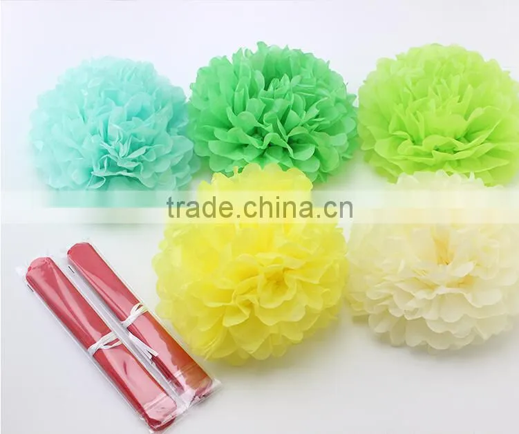 Beautiful colored tissue paper pompoms for party decoration