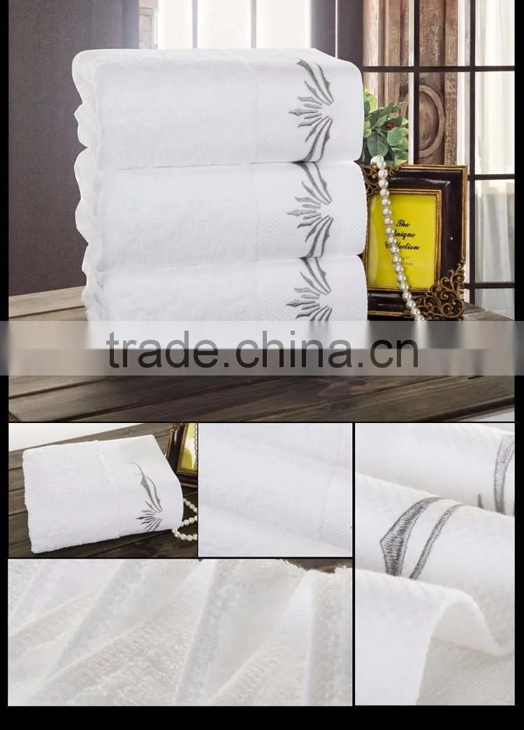 cotton white hotel bath/face/hand towel set wholesale