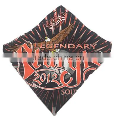 Black Bandana with Colorful Print Square Pattern Kerchief