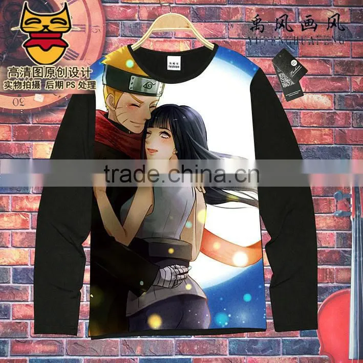 Naruto QMilch Unisex Long Sleeves Good Quality Fashion Cartoon Cosplay Anime T shirt S-XXXL