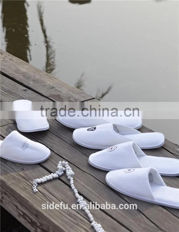 Custom Wholesale Disposable Velvet Hotel Slippers