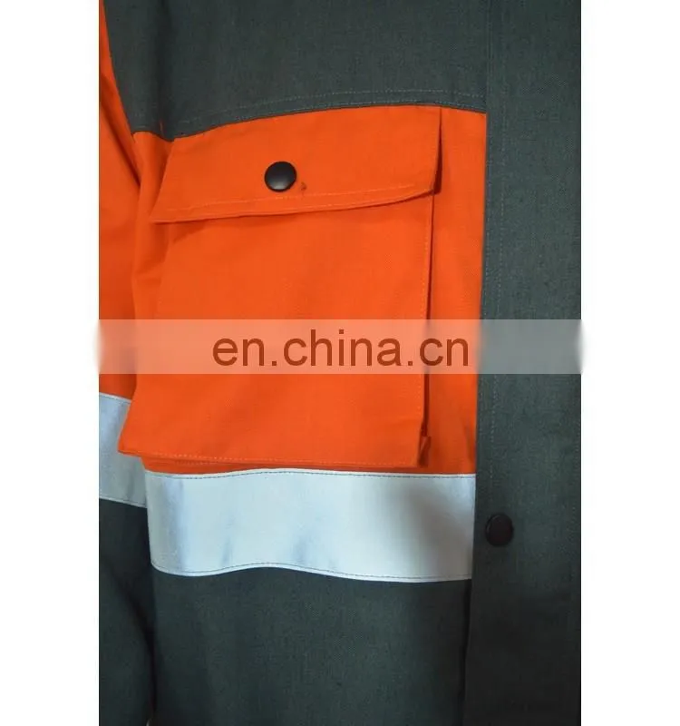 Men's oil refinery flame retardant oil resistant safaty work wear with FR reflector