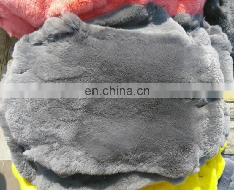Factory wholesale raw or dyed color real rex rabbit fur pelts