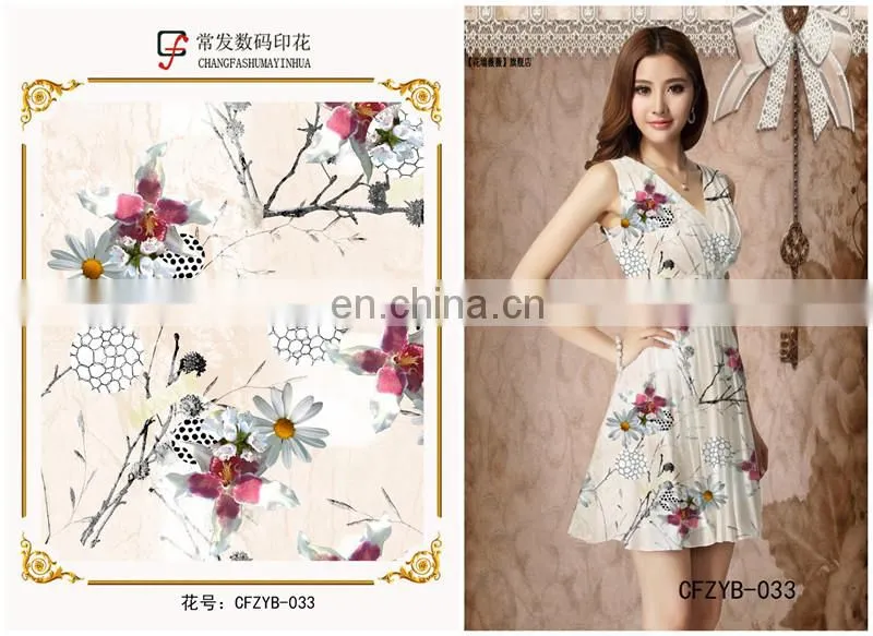 Wholesale 100% Printed Cotton Poplin Fabric, Compasses Flower Digital Printing Fabric
