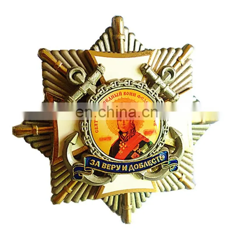 2017 popular custom star shape metal badge lapel