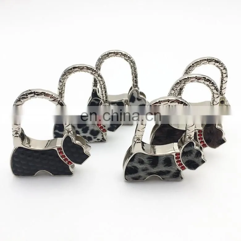 Wholesale dog shape foldable table purse hanger
