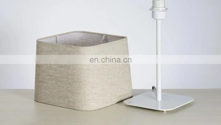 Restaurant hotel simple led table lamp bedroom bed warm table lamp high-grade study room led fabric table lamp