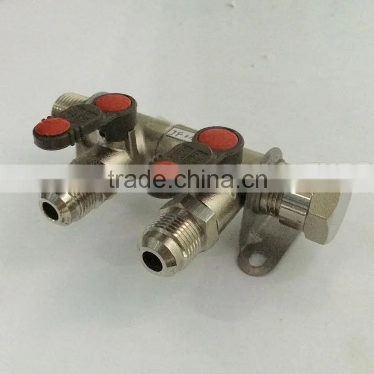 CW617n material natural gas manifold with for gas pipe compression fitting