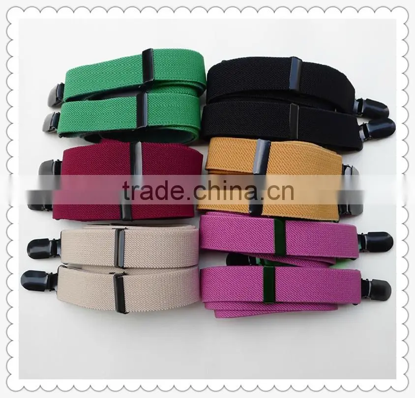 women colorful elastic clips braces suspender