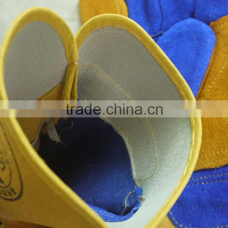 Reinforcement palm leather working gloves, industrial and mechanic gloves with CE standard