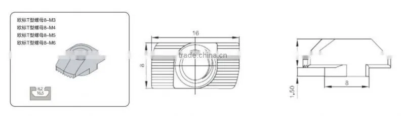 20s 30s 40s 45s Aluminum Profile Fastener Accessory T Nut Hammer Head Nuts with Bolts Industrail