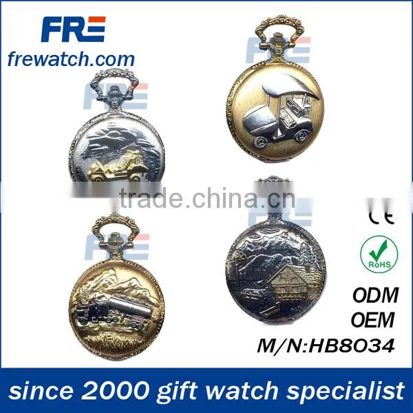 retro bronze japan movt quartz pocket watch 46mm pocket watch