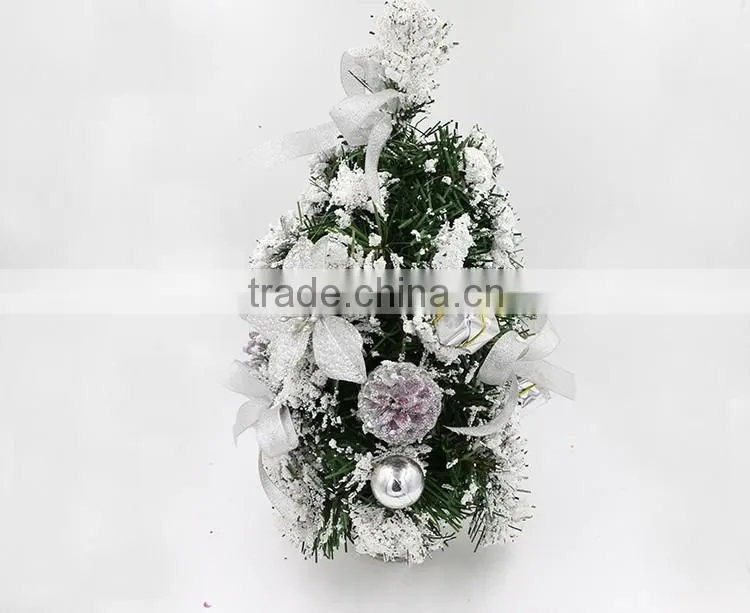 30cm Height Wholesale Artificial Christmas Tree With Silver Bowknot For Party Decoration