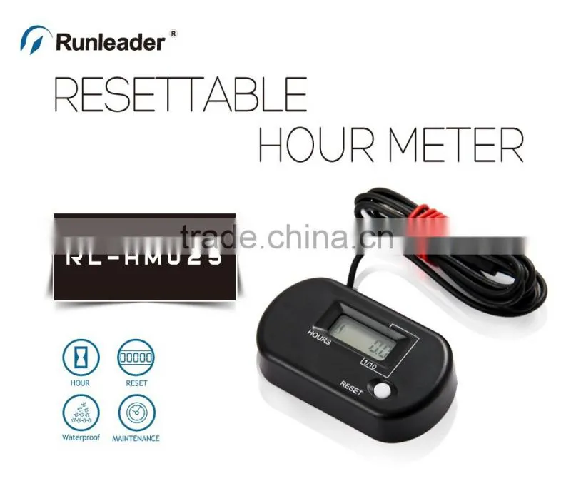 Resettable LCD gasoline inductive hour meter for Trencher motocross ATV lawn Mower transfer pump