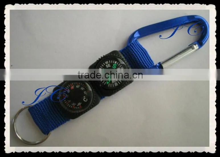 Colors promotional fashion metal carabiner multitool with compass