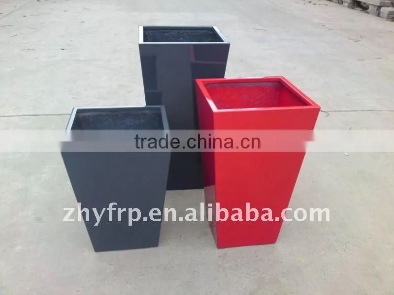blue glazed garden pots
