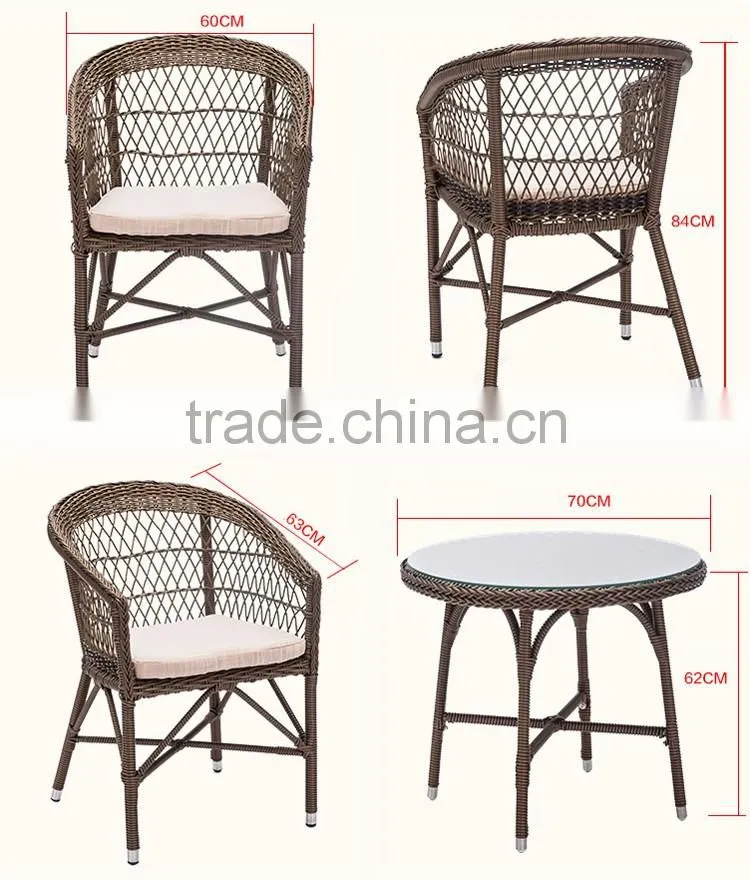 Rattan Wicker Balcony Hotel Luxury Bedroom Patio Office Outdoor Garden Living Room Furniture Set