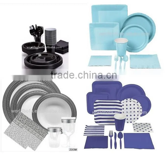 Wholesale outdoor disposable plastic dinner tableware set