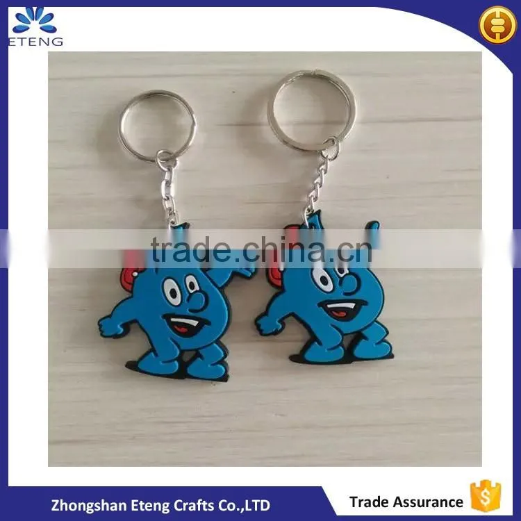 Promotion custom cartoon rubber keychain with your own design