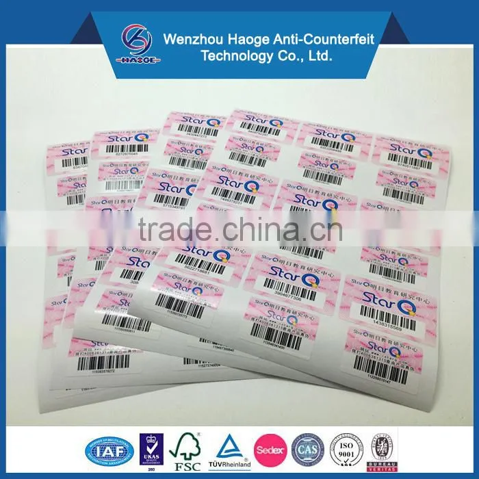 Adhesive barcode label sticker & paper sheet labels strong adhesive sticker sheet