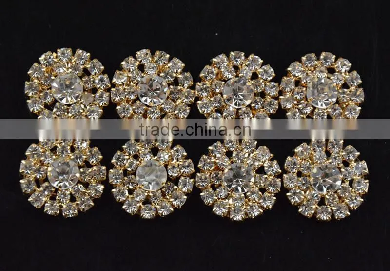 20mm Wholesales Price AAA Quality Alloy Round Flatback Crystal Rhinestone Button for WeddingJewelry Garment Accessory