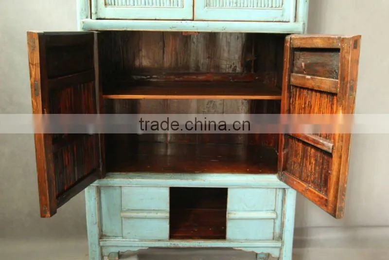 Chinese antique furniture Tall white Bamboo Cabinet