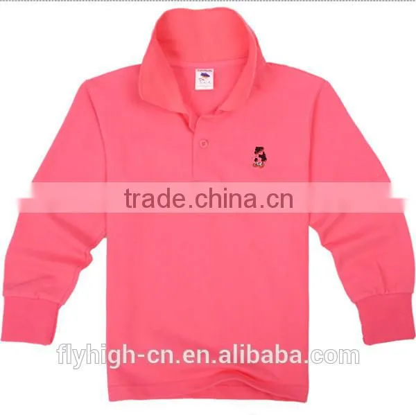 100% Cotton Material Long Sleeve Custom Polo T Shirt for Kids