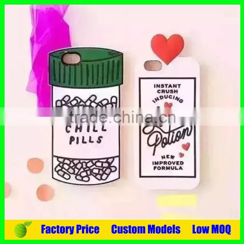 Chill pills design Silicone mobile phone case for apple iphone 5 6 6plus price 1.5usd