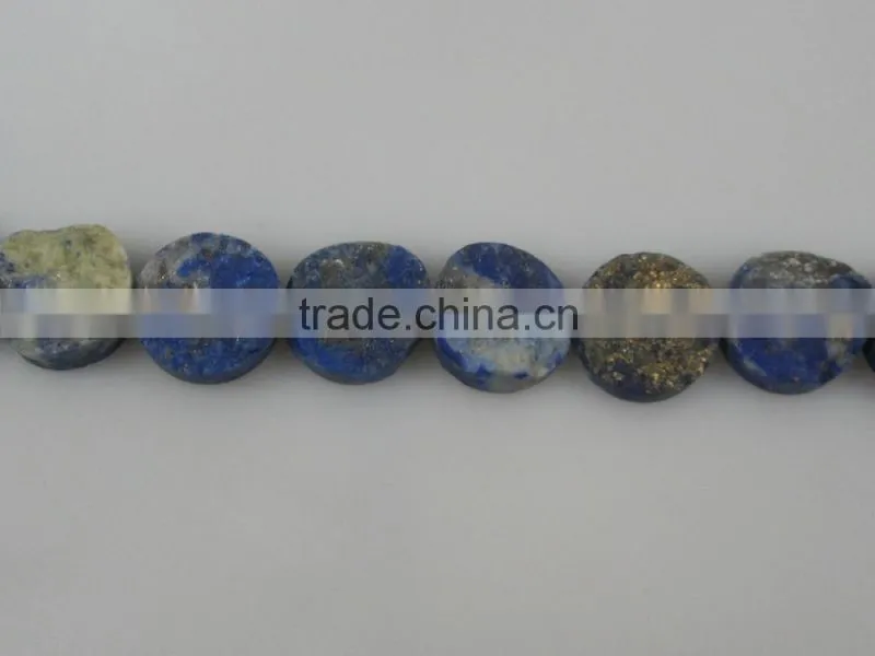 Wholesale Flat Faceted Tumbled Lapis Fashion Beads in Different Size