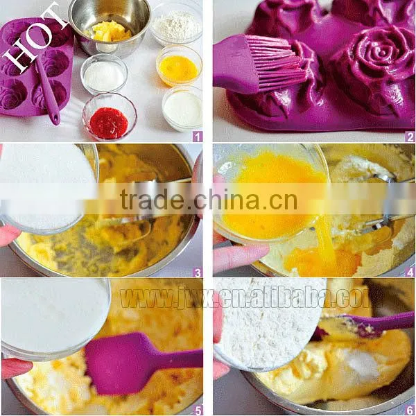 Silicone cooking spatula for flour mixing and smearing non-stick