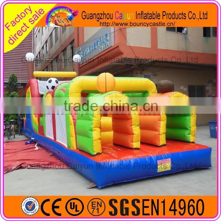 Crazy jumping sport for rental inflatable assault obstacle game