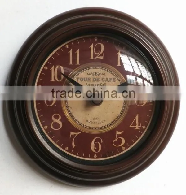 Dia 20cm Country Style Round Metal Wall Clock